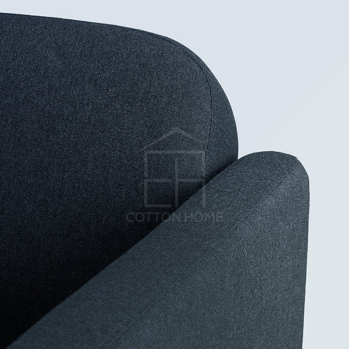 Amara 3 Seater Chaise Longue Fabric Sofa Dark Grey