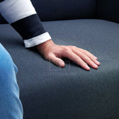Amara 3 Seater Chaise Longue Fabric Sofa Dark Grey