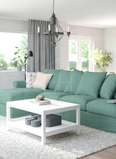 Moduler 4 Seater Chaise Longue Sofa L126cm x W328cm x H104cm Light Green - Cotton Home