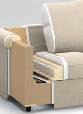 Moduler 4 Seater Chaise Longue Sofa L126cm x W328cm x H104cm Light Green - Cotton Home