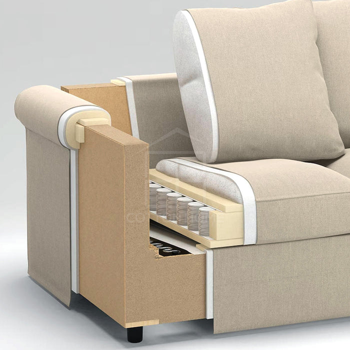 Moduler 4 Seater Chaise Longue Sofa L126cm x W328cm x H104cm Light Green