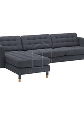 Zestoria 4 Seater Chaise Longue Sofa L158cm x W280cm x H78cm Dark Grey - Cotton Home