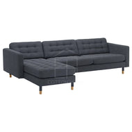 Zestoria 4 Seater Chaise Longue Sofa L158cm x W280cm x H78cm Dark Grey