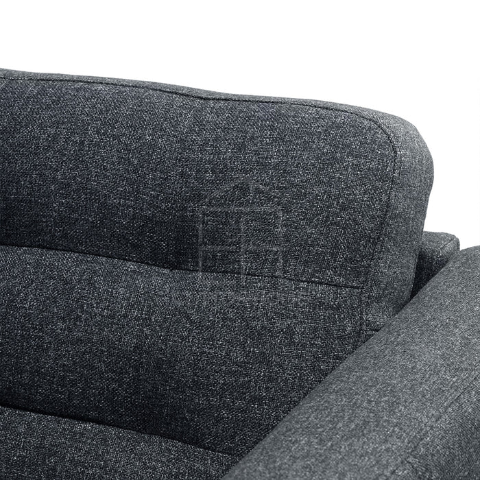 Zestoria 4 Seater Chaise Longue Sofa L158cm x W280cm x H78cm Dark Grey
