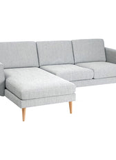 Embolden 3- Seater Chaise Longue Fabric Sofa L161cm x W246cm x H67cm Light Grey - Cotton Home