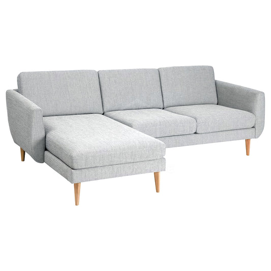 Embolden 3- Seater Chaise Longue Fabric Sofa L161cm x W246cm x H67cm Light Grey - Cotton Home