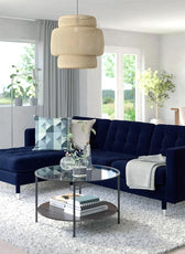 Serenova 3- Seater Chaise Longue Sofa  Navy Blue - Cotton Home