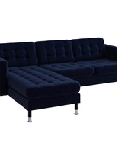 Serenova 3- Seater Chaise Longue Sofa  Navy Blue - Cotton Home