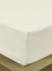 3 Piece Fitted Sheet Set Super Soft Ivory Single Size 120x200+25cm with 2 Pillow Case - Cotton Home