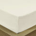 3 Piece Fitted Sheet Set Super Soft Ivory Single Size 120x200+25cm with 2 Pillow Case - Cotton Home