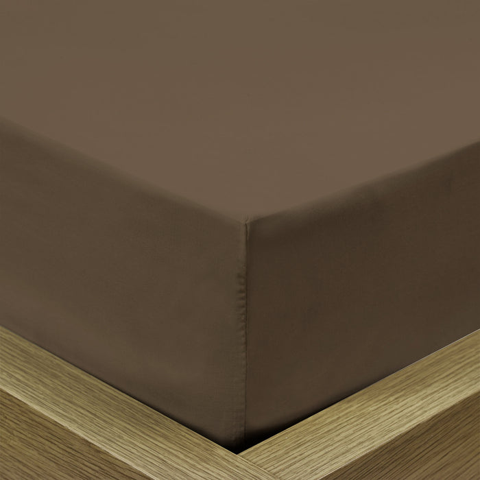 Rest Super Soft Double Flat Sheet 200x220cm-Khaki - Cotton Home