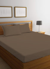 REST 3PCS SET DOUBLE FITTED SHEET SUPER SOFT-KHAKI - Cotton Home