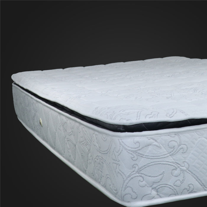 Luxury Sleep Pillow Top Foam Mattress | Medium Firm Feel | Single - White/Black