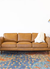 Lesa Leather Square Arm Sofa - Cotton Home