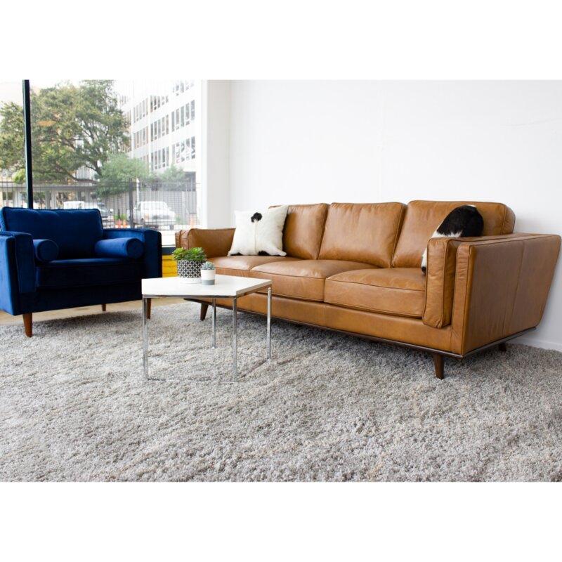 Buy Lesa Square 3 Seater PVC Leather Sofa Dark Brown In Dubai Abu Dhabi UAE Online Cotton Home