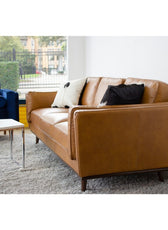 Lesa Leather Square Arm Sofa - Cotton Home