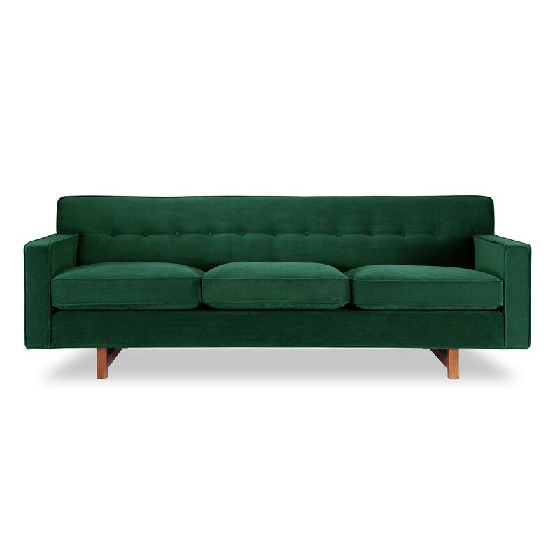 Lomonaco Mid-Century Modern Classic Velvet Square Arm Sofa - Cotton Home