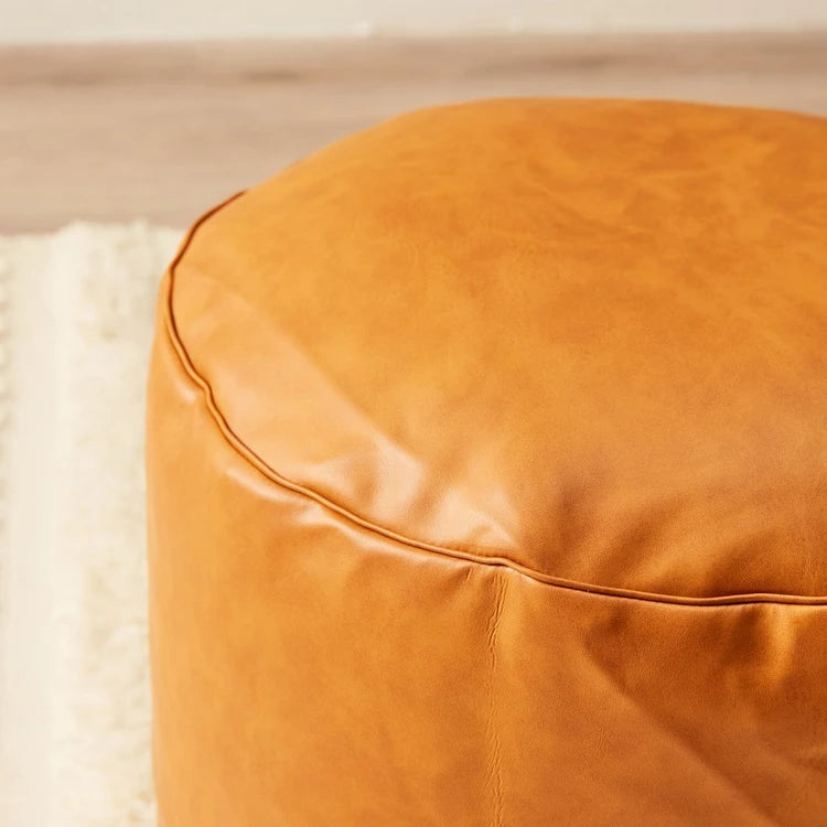Light Brown leather foot rest stool