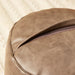 Dark Brown Leather Foot Stool With Zipper