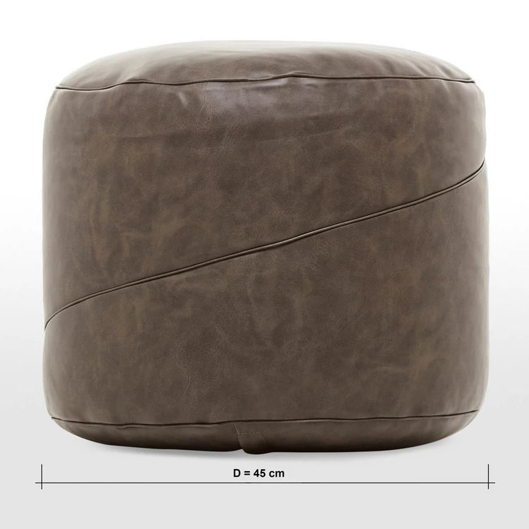 Small Leather Foot Stool  45x35cm Dark Brown