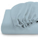 3 Piece Fitted Sheet Set Super Soft Metallic Blue Single Size 120x200+25cm with 2 Pillow Case - Cotton Home