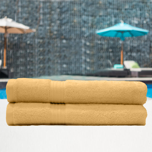 Premium Mango Pack of 2  600gsm High Quality Cotton Bath Towel 70x140cm