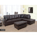 Jacklaper Pu Leather Corner Sectional with Ottoman Storage - Cotton Home