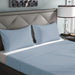 3 Piece Flat Sheet Set Super Soft Metalic Blue Super King Size 240x260 with 2 Pillow Case - Cotton Home