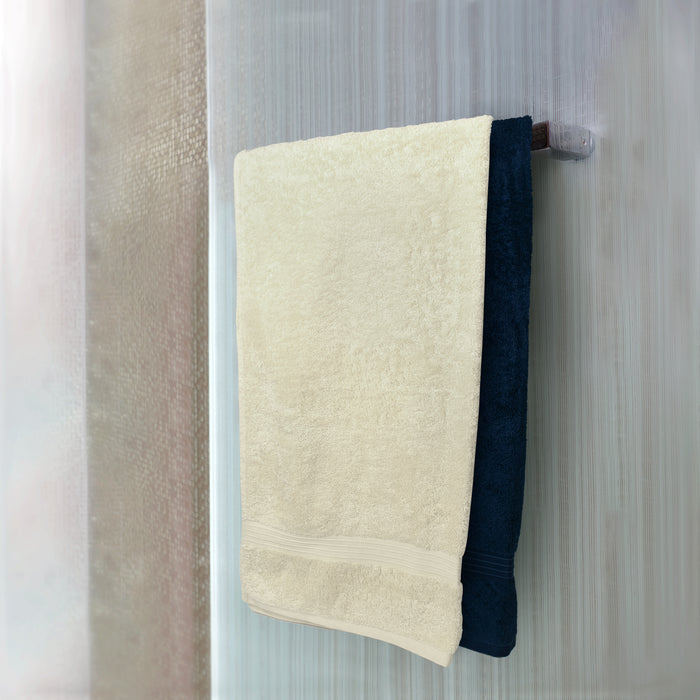 Premium Blue and Cream Pack of 2  600gsm High Quality Cotton Bath Towel 70x140cm