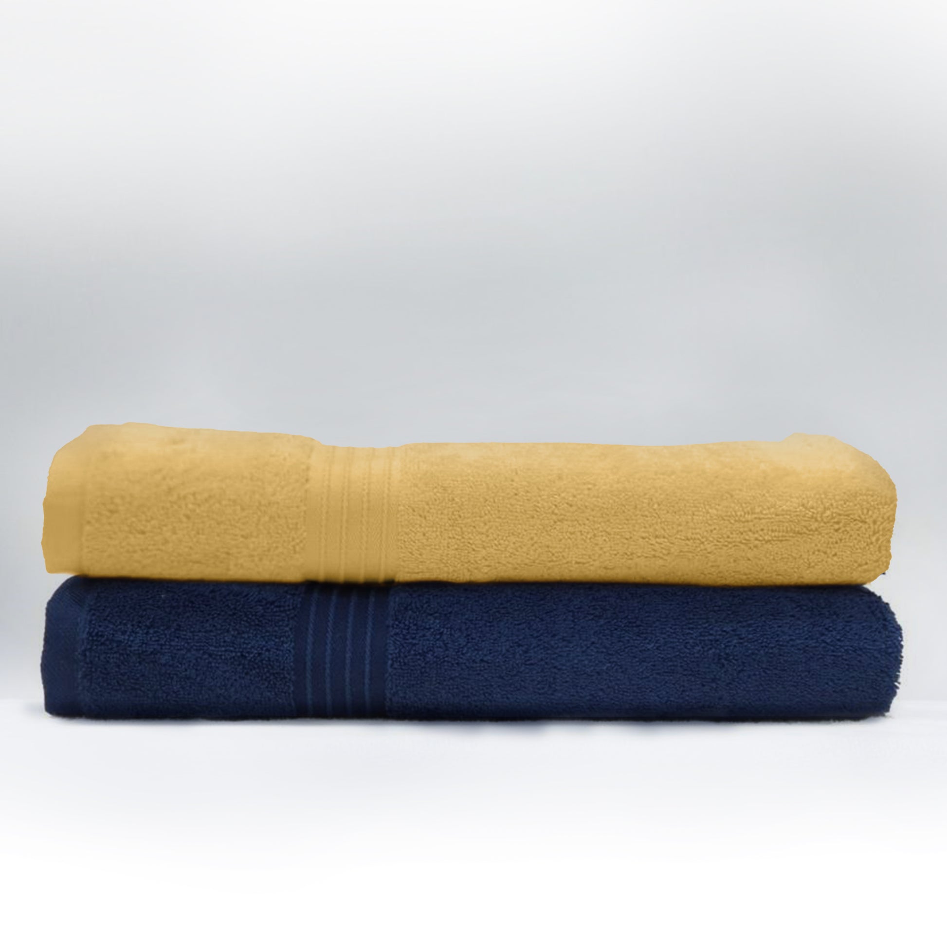 Premium Blue and Mango Pack of 2  600gsm High Quality Cotton Bath Towel 70x140cm