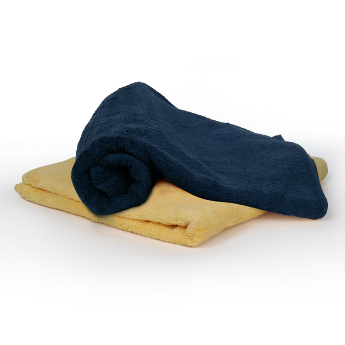 Cotton Bath Towel 70x140 CM 2 Piece Set, Navy blue and Mango