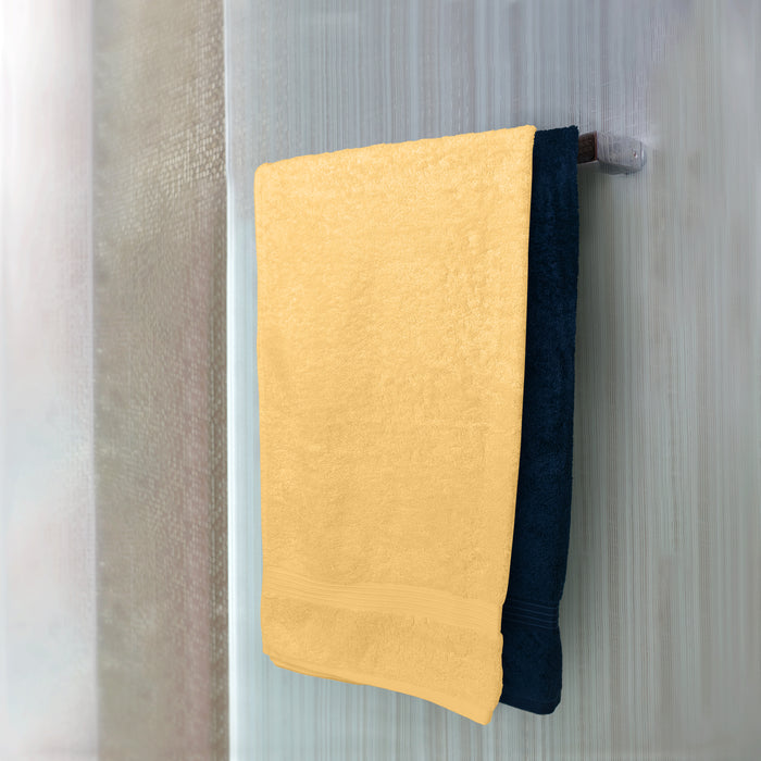 Premium Blue and Mango Pack of 2  600gsm High Quality Cotton Bath Towel 70x140cm