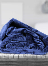 Soft Flannel Blanket Double Size 220x240cm Navy Blue - Cotton Home