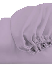 3 Piece Fitted Sheet Set Super Soft Light Purple Single Size 120x200+25cm with 2 Pillow Case - Cotton Home