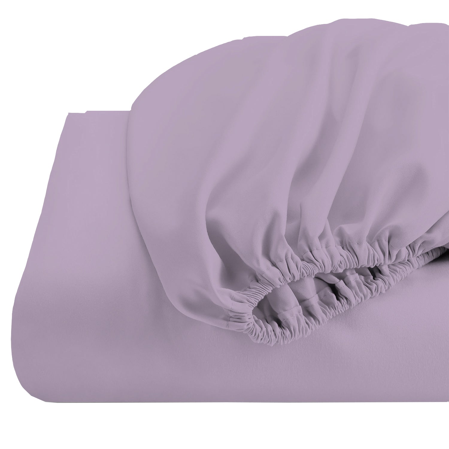 3 Piece Fitted Sheet Set Super Soft Light Purple Single Size 120x200+25cm with 2 Pillow Case - Cotton Home