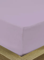 3 Piece Fitted Sheet Set Super Soft Light Purple Single Size 120x200+25cm with 2 Pillow Case - Cotton Home