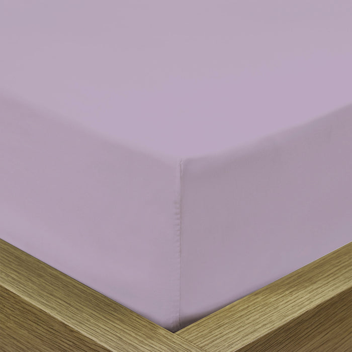 3 Piece Fitted Sheet Set Super Soft Light Purple Single Size 90x200+20cm with 2 Pillow Case - Cotton Home