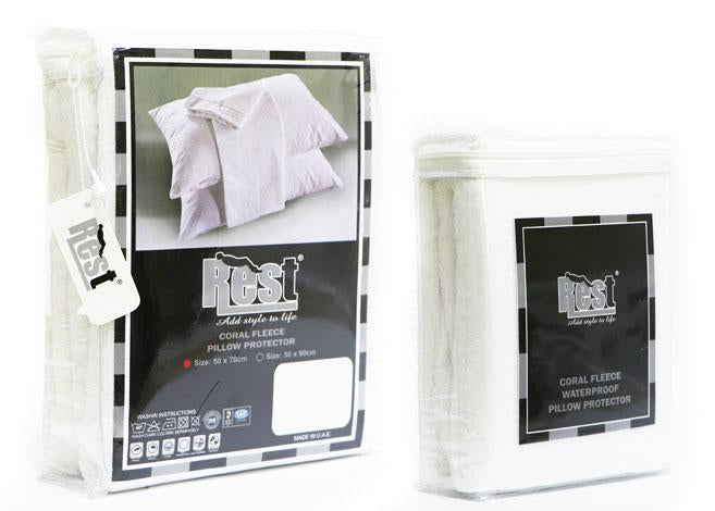 Coral Fleece Waterproof Pillow Protector 50 X 70 CM - 1 Piece, White