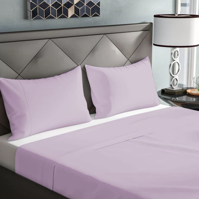 3 Piece Flat Sheet Set Super Soft Pink King Size 220x240 with 2 Pillow Case - Cotton Home