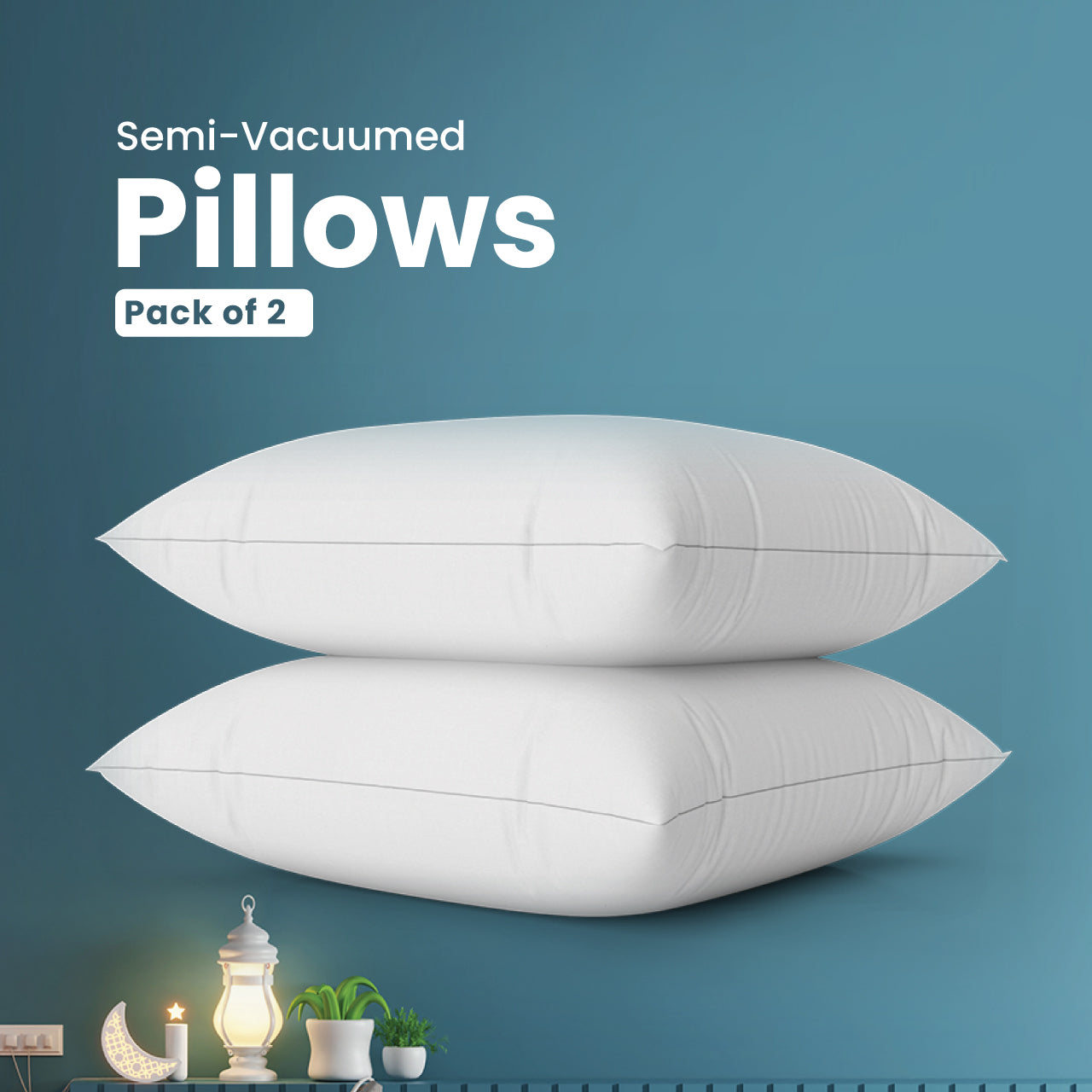 Semi Vacuumed Pillow Combo Offer Pack of Two