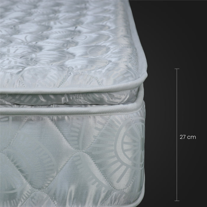 Regular Sleep Pillow Top Foam Mattress | Medium Firm Feel | Single - Satin White