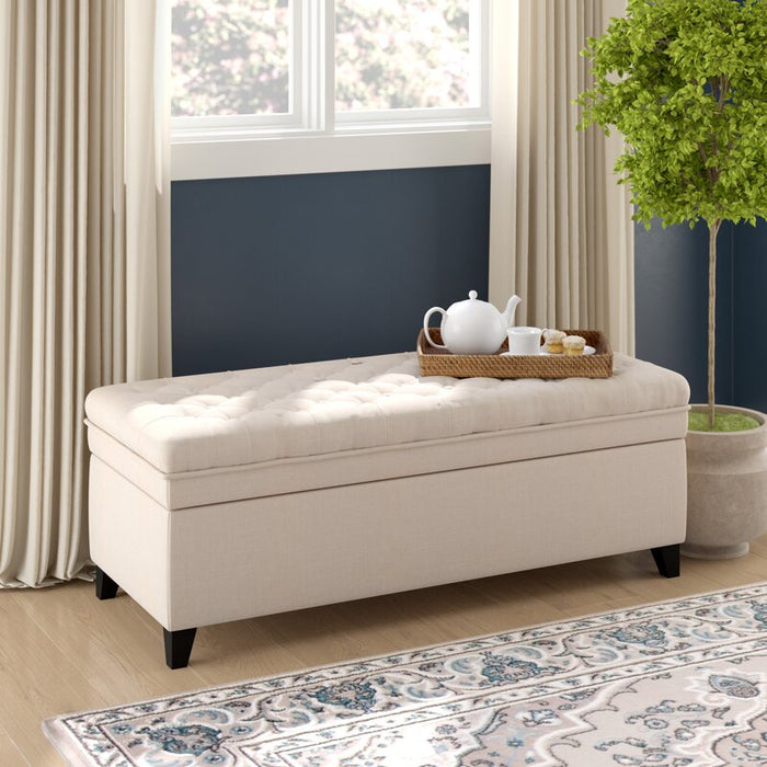 Tufted Rectangle Storage Ottoman - Cotton Home