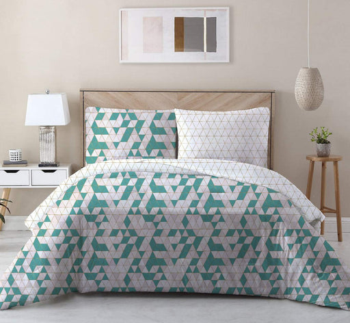 Buy Queen Size Triangle Printed Sparkle Comforter Set