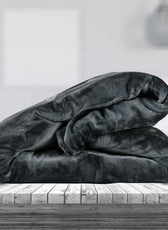 Soft Flannel Blanket Double Size 220x240cm Silver - Cotton Home