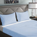 3 Piece Flat Sheet Set Super Soft Sky Blue Single Size 160x220 with 2 Pillow Case - Cotton Home