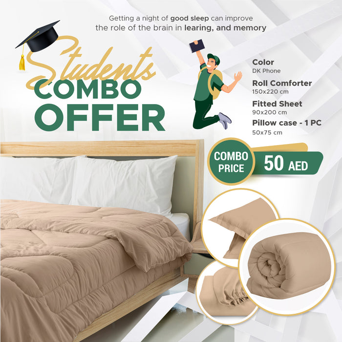 Students Combo Offer 3-Piece Roll Comforter Set - DK Phone