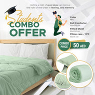 Students Combo Offer 3-Piece Roll Comforter Set - Mint