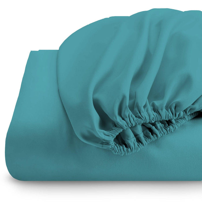Rest Super soft Fitted sheet 160 X 200 + 30 CM-Teal - Cotton Home