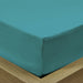 3 Piece Fitted Sheet Set Super Soft Teal Single Size 120x200+25cm with 2 Pillow Case - Cotton Home
