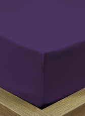 REST 3PCS SET DOUBLE FITTED SHEET SUPER SOFT-DK PURPLE - Cotton Home